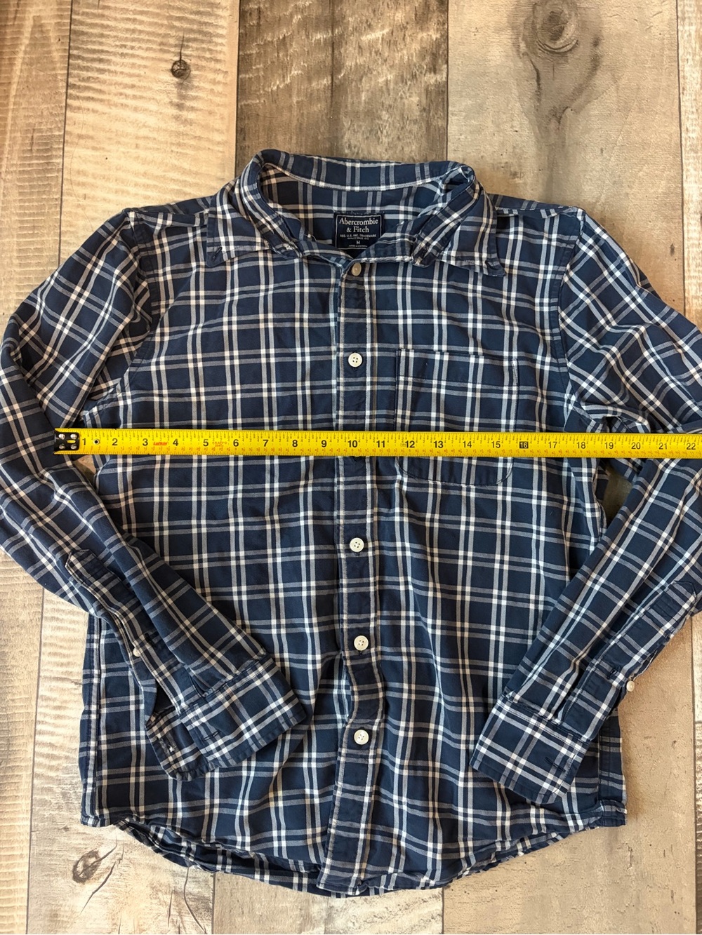 Abercrombie & Fitch Blue and White Plaid Button-Down Shirt